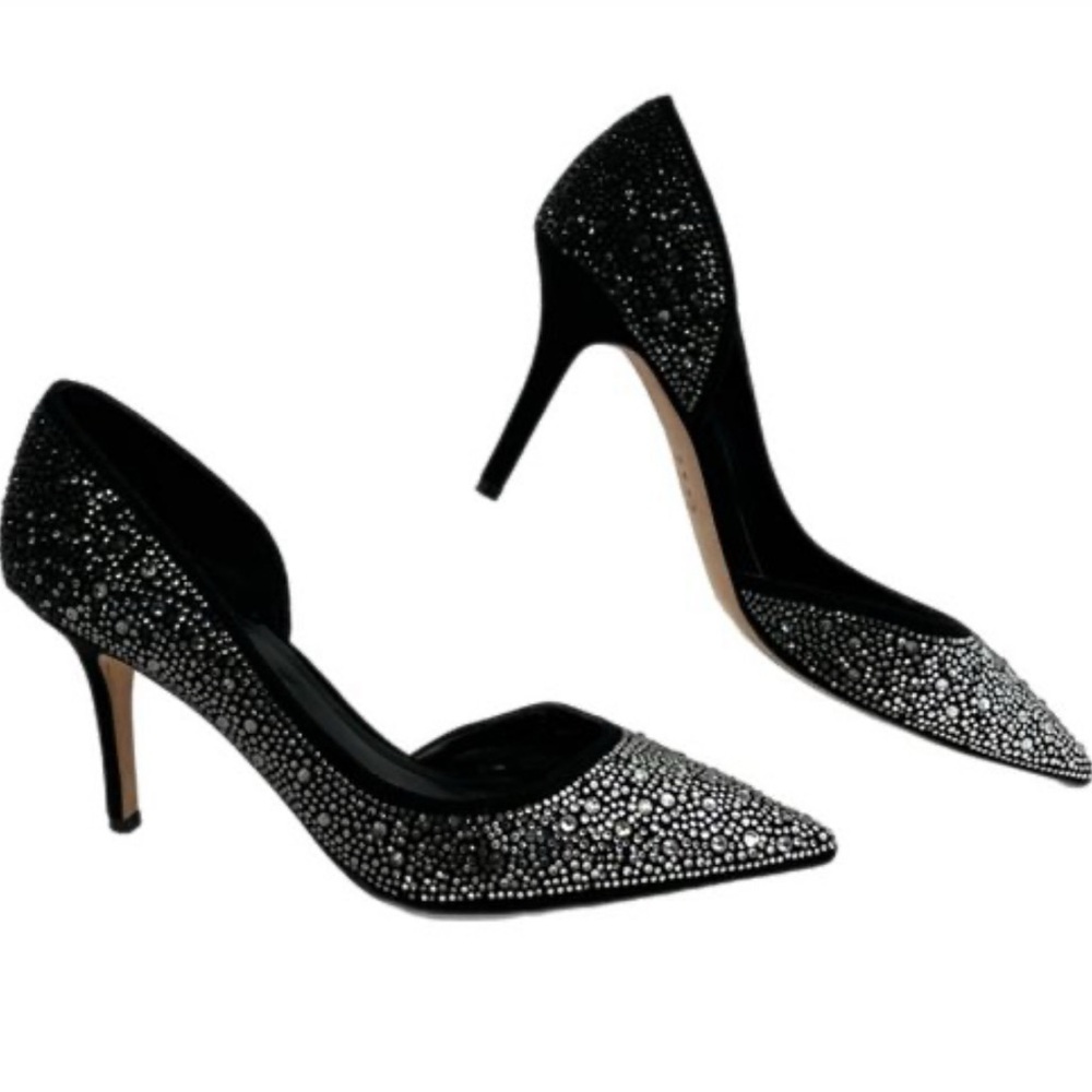 White House Black Market Black Silver Heels 9